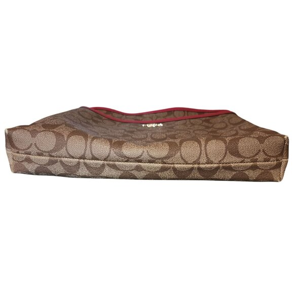 Coach Signature Canvas Crossbody Bag W/Pink Leather Trim Adjust Strap* SEE PICS - Picture 6 of 10